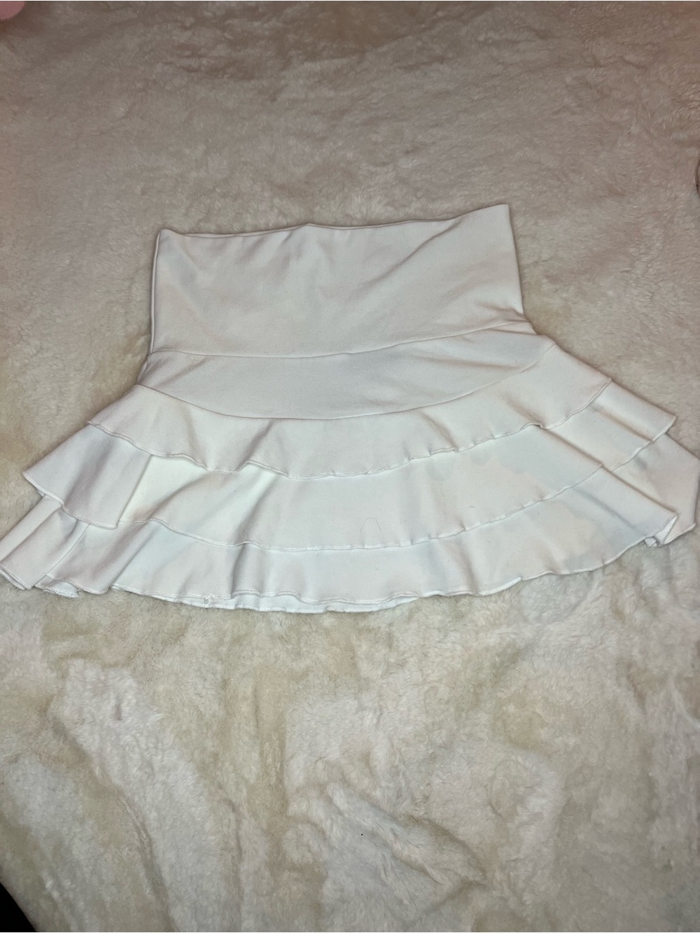 Canal USA White Tiered Ruffle Y2K Skirt